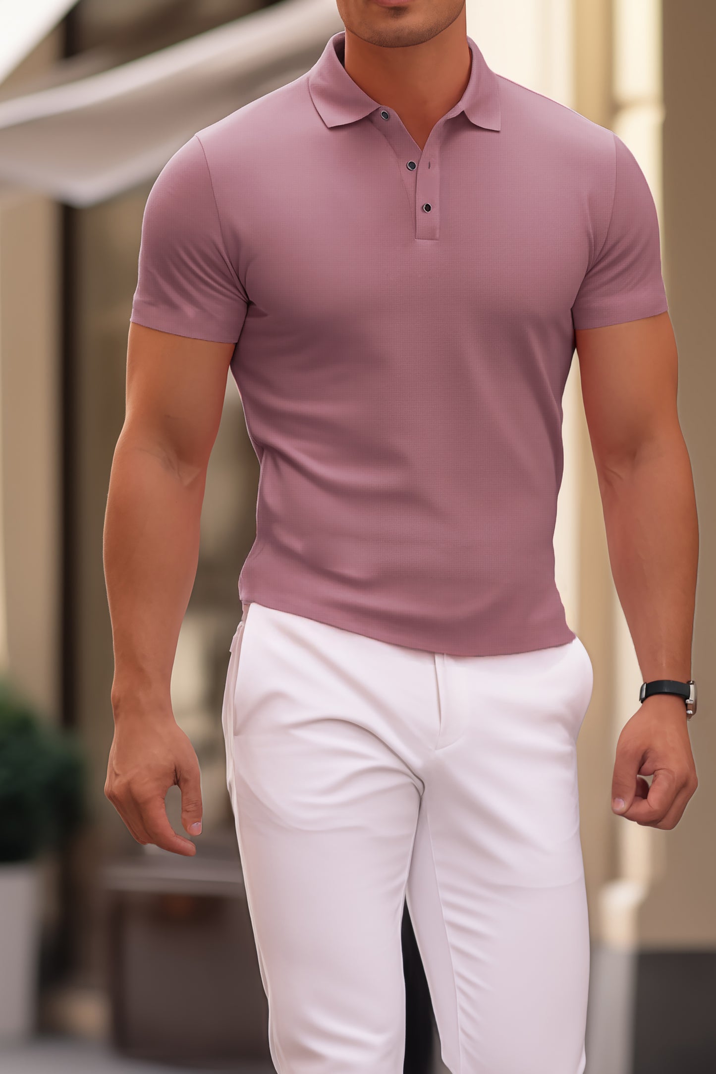 CAVALIERE MINIMALE: PLAIN WRINKLE-FREE MUSCLE POLO