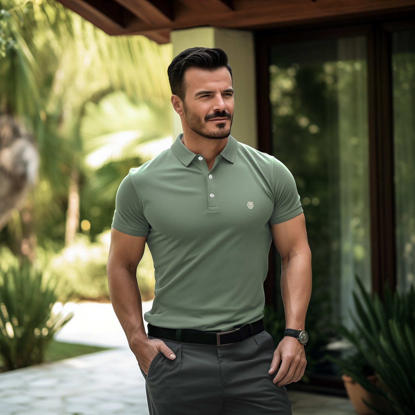 POLO LEONE: PURE COTTON MUSCLE POLO