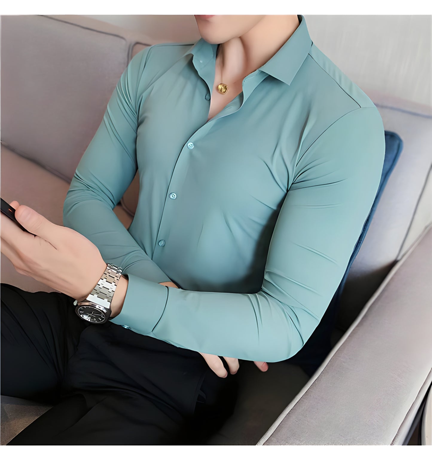 LA FINEZZA: WRINKLE-FREE SLIM STRETCH BUSINESS SHIRT