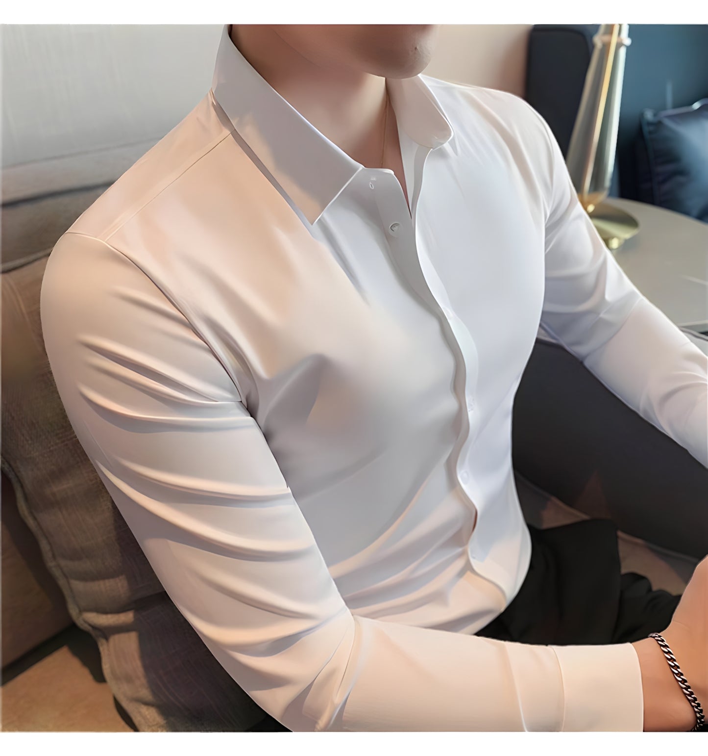 LA FINEZZA: WRINKLE-FREE SLIM STRETCH BUSINESS SHIRT